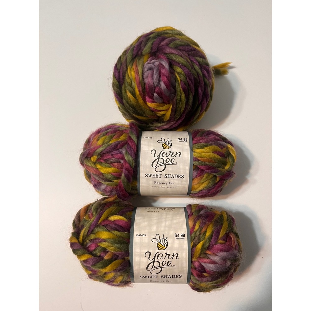 Yarn Bee‎ Sweet Shades Regency Era Super Bulky Yarn 3 Skeins Lot 2025 Multi